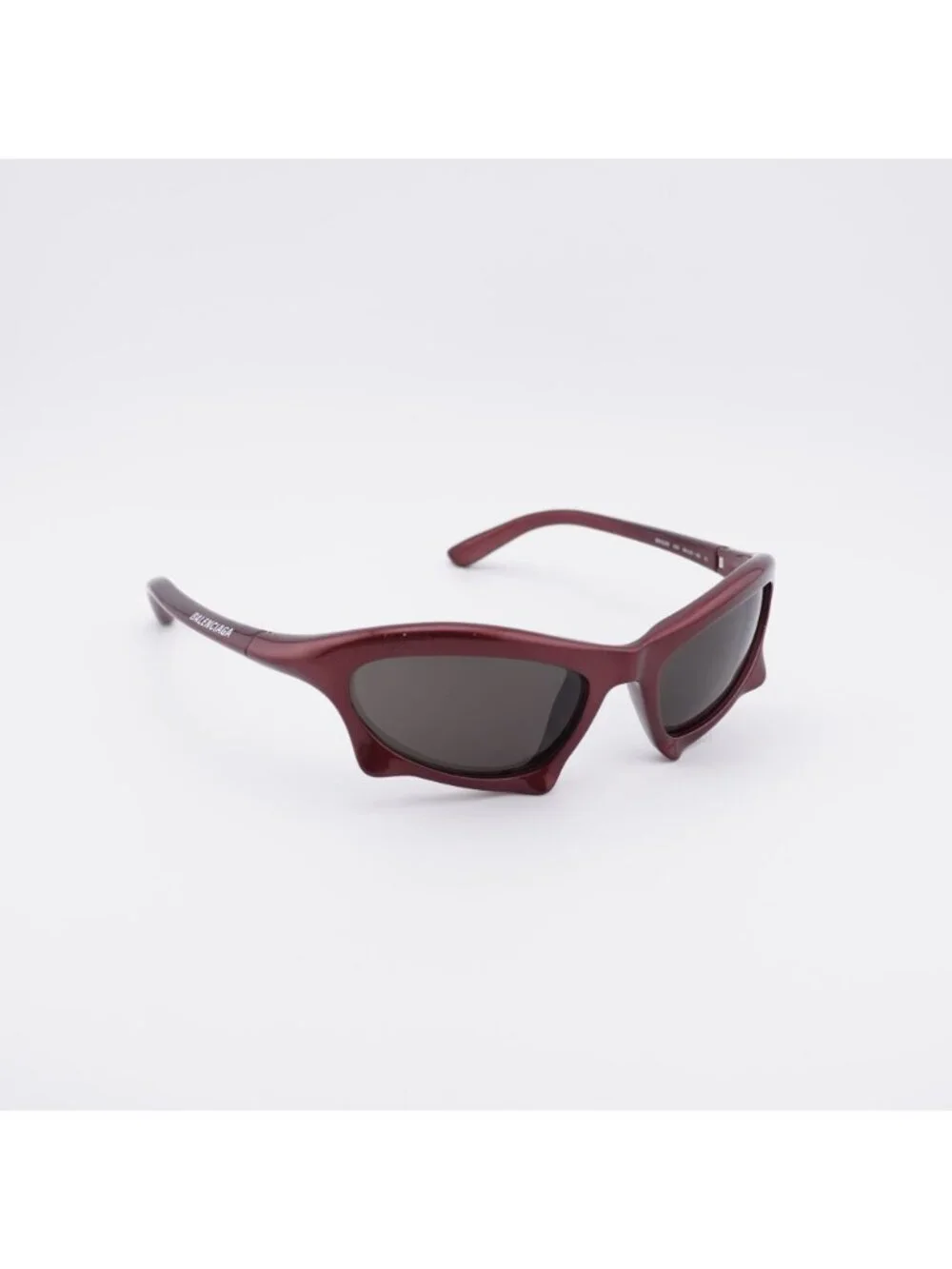 Balenciaga BB0229S 005 Sunglasses Bordeaux Oval Frame, Grey Lenses